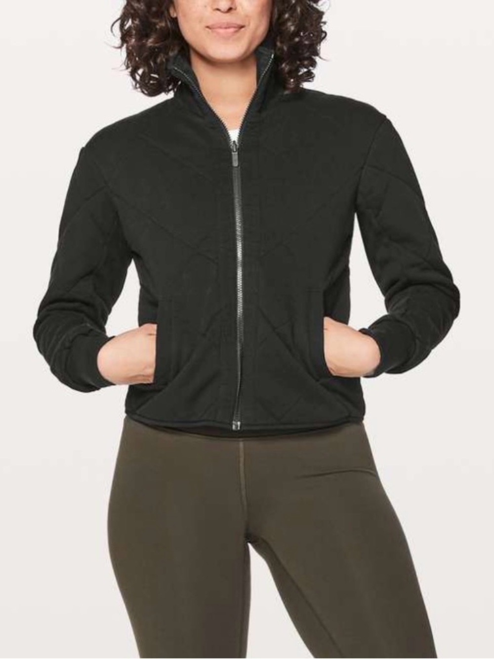 Lululemon Forever Warm Jacket Quilted Reversible Women’s Size 2 Black Full Zip